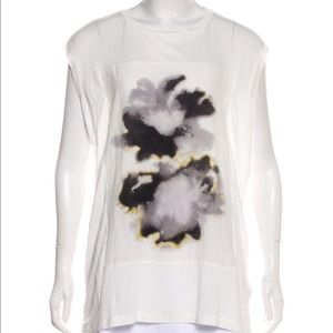 AllSaints white shirt with watercolor silk panel at front- UPDATE- DAMAGE- L